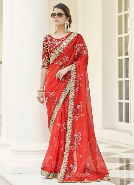 Red IMPERIAL 4 Heavy Wedding Wear Stylish New Designer Saree Collection 9504